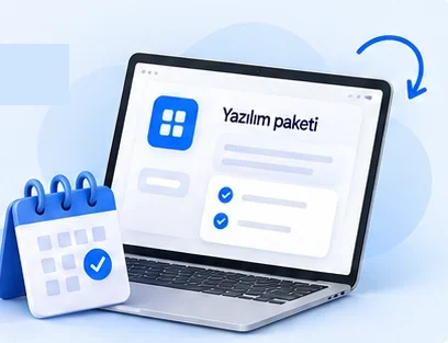 Temsili: yazılım paketi ekranı ve ödeme takvimi
