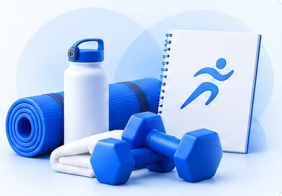 Temsili: spor ekipmanları ve üyelik defteri