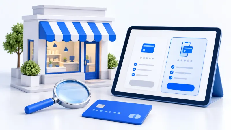 Küçük İşletmeler İçin Sanal POS Seçim Rehberi konusunu anlatan kapak çizimi
