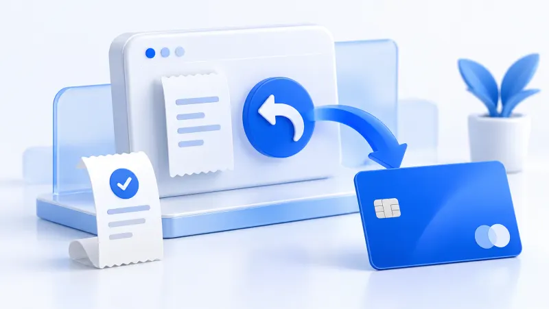 Refund (Para İadesi) Nedir? İşletmeler İçin İade Süreci Rehberi konusunu anlatan kapak çizimi