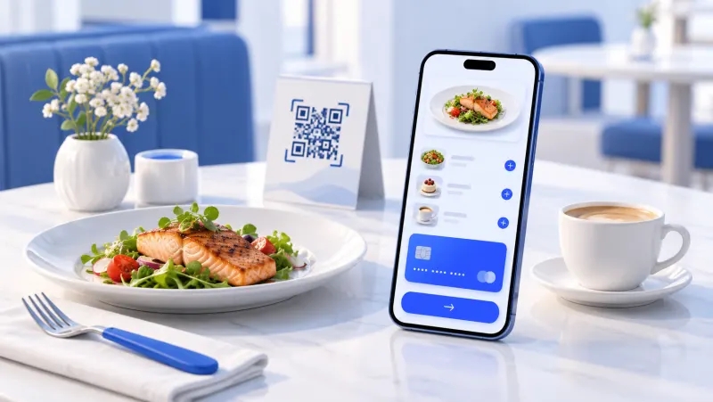 Restoran ve Kafe İçin Online Sipariş Ödeme Çözümleri konusunu anlatan kapak çizimi