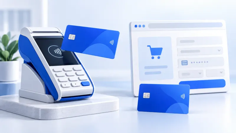 Sanal POS ile Fiziki POS Arasındaki Farklar konusunu anlatan kapak çizimi