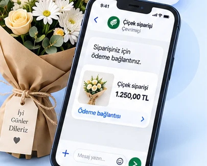Temsili: çiçek siparişi için WhatsApp'ta paylaşılan ödeme bağlantısı