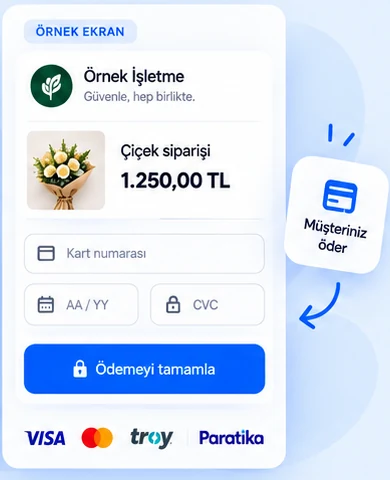 Temsili ödeme ekranı: sipariş özeti, kart alanları ve Ödemeyi tamamla düğmesi