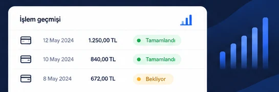 Temsili işlem geçmişi paneli
